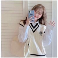 Áo len Gile nữ thêu Huy HIệu hottrend 2023