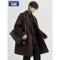 Áo Len Hai Mặt Nam Mùa Đông Phong Cách Mới Cao Cấp Giữa Chiều Dài Bộ Đồ Len Phiên Bản Hàn Quốc Rời Nam Len