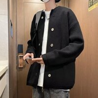 Áo Len Hai Tầng Nam Phong Cách Cổ Tròn Cardigan Dây Kéo Áo Len Nam Phong Cách Hàn Quốc Lười Phong Cách Bên Ngoài Mặc Áo Len Áo Khoác Ngoài Nam m @ -