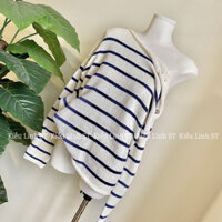 ÁO LEN KẺ NGANG VẠT LỆCH QC WG.WE - Ảnh thật shop KIỀU LINH ST