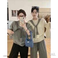 Áo Len Kèm Khăn Xám Trắng Siêu Xinh 🌺🌺