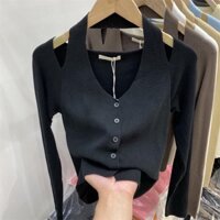 Áo len kiểu xẻ vai
