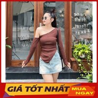 Áo Len Lệch Vai Vạt Chéo Ôm Dáng Thời Trang Quảng Châu M29006 - Yamy888