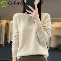 Áo len len dệt kim COFORDOS, Áo len Cashmere dài tay cổ chữ O, Áo len Cardigan dáng rộng thời trang phù hợp cho nữ mùa xuân