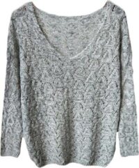 Áo len lỗ mỏng dáng thụng tay cánh dơi AO17 Free size - Xám đậm