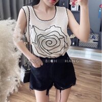 ÁO LEN LỖ MONTOGHI HOA FROM THỤNG