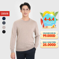 Áo len lông cừu cao cấp nam CANIFA cổ tròn dáng suông 8TE24W003