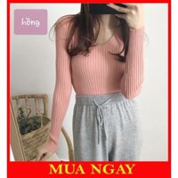 Áo Len Lông Cừu Cổ Tim Mềm Mại