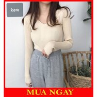 Áo Len Lông Cừu Cổ Tim Mềm Mại