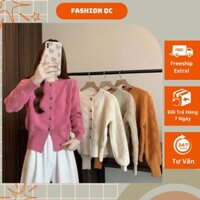 Áo len lông nữ cài nút tay dài kiểu dáng form lửng hàng quảng châu loại 1