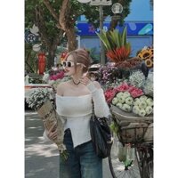 ÁO LEN LÔNG TRỄ VAI XẺ TÀ ĐÍNH CƯỜM