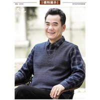 Áo len lót nỉ trung niên dày ấm cho bố mùa đông