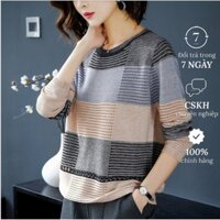 Áo len lưới Dệt Kim Cổ Tròn Mỏng Thời Trang Thu Đông Phong Cách Hàn Quốc Dành Cho Nữ