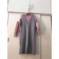 Áo len màu hồng cổ 3 phân
