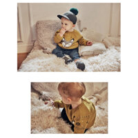 Áo len màu vàng mustard hình cáo - Hàng auth Minkmui [Size 85]