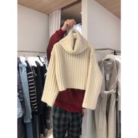 Áo len móc, cổ cao