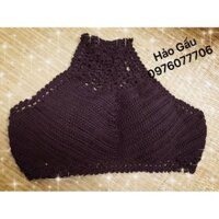 Áo len móc đi biển có đệm mút kèm theo- ảnh thật siêu xinh