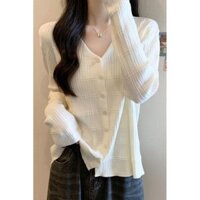 Áo len mỏng Cardigan Plus Size Thiết kế nữ Áo len cổ chữ v dài tay