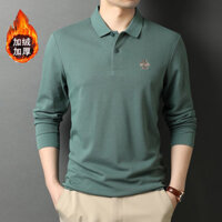 Áo len mỏng Mùa Thu/Áo Len Nam Cổ Bẻ/Áo thun dài tay áo thun nam dài tay mùa đông Áo polo dày dặn lót nhung Áo Giữ ẤM Có Cổ Bẻ cho thanh niên và trung niên