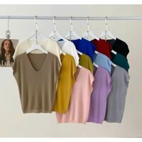 Áo len mongtoghi nữ tay hến cổ tim