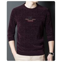 Áo len nam 2 lớp lót lông dày dặn hàng Quảng Châu cao cấp cổ tròn