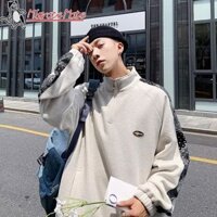 Áo len nam Áo khoác cổ cao hợp thời trang Cặp đôi mới dáng rộng thường ngày