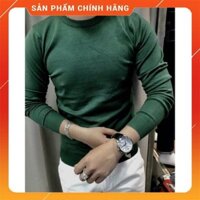 Áo Len Nam Body Cổ Tròn Màu Xanh Rêu Mới Nhất 2020