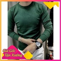 Áo Len Nam Body Cổ Tròn Màu Xanh Rêu Năng Động