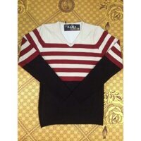 Áo len nam cổ tim sọc nhỏ VNXK