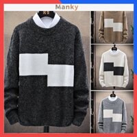Áo Len Nam Cổ Tròn Hàn Quốc Dài Tay Cao Cấp, Áo Giữ Nhiệt Nam Thu Đông Co Dãn Tốt, Vải Dày Dặn Cực Ấm Al05 - MANKY - Hàn