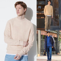 Áo len nam dày dặn cổ ba phân thời trang của Uniqlo