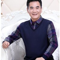 Áo len nam gile cổ sơ mi BHG - Kẻ đỏ 3XL