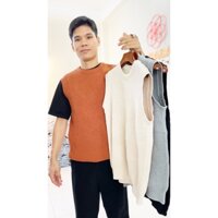 Áo len nam gile Hàn Quốc Form rộng Cổ Tròn, áo khoác Len chất lông cừu mềm mịn hàng Cao Cấp ABABA gile-tron