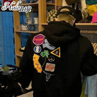 Áo len nam HALORIFT thiết kế theo xu hướng retro kiểu Mỹ áo khoác đôi bóng chày thêu