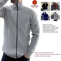 Áo len nam kéo khóa cổ cao ABABA, chất len bông mềm mại, thiết kế chuẩn form - Lo-KK