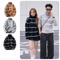 Áo Len Nam Nữ Cổ Tròn Kẻ Ô Chất Sợi Len Lông Thỏ mềm mại kiểu dáng Hàn Quốc Halley N25