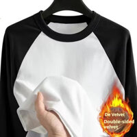 Áo Len Nam Phong Cách Hàn Quốc Mới Màu Sắc Tương Phản Hai Mặt Dralon Màu Nguyên Chất Giữ Ấm Đáy Áo Sơ Mi