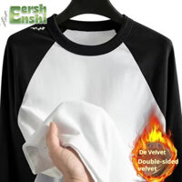 Áo Len Nam Phong Cách Hàn Quốc Mới Màu Sắc Tương Phản Hai Mặt Dralon Màu Nguyên Chất Giữ Ấm Đáy Áo Sơ Mi