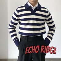 Áo Len Nam Retro Ve Áo Dệt Kim Thu Đông Các Loại Màu Sắc Cổ Sọc Áo Sơ Mi Polo Tay Dài