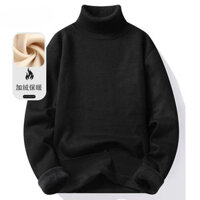 Áo Len Nam Thu Đông Phong Cách Đáy Đan Áo Len Cổ Rùa Áo Len Nam Lông Cừu Lót Top