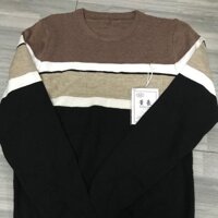 Áo len nam trung niên trung tuổi chất đẹp hàng quảng châu - Kẻ ngang,S