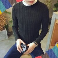 Áo Len Nam Vặn Thừng Cổ Tròn Nhiều Màu Ảnh Thật