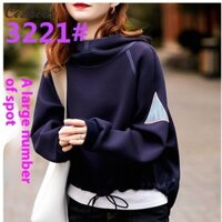 Áo len ngắn có mũ trùm đầu màu đỏ Trung Quốc dành cho nữ