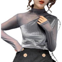 Áo len nhung lệch vai thiết kế sang chảnh, áo kiểu nữ, áo nhung giữ nhiệt cổ cao hàng đẹp