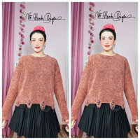 Áo len nhung QC màu nâu ( Võ Hạnh Duyên - Mã S.i.AL462)