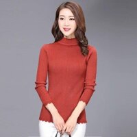 Áo len nữ - Áo len tăm cổ lá mềm mịn, co giãn, nhiều màu