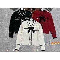 Áo Len Nữ Cài Nơ Siêu Xinh- Hàng QC L1