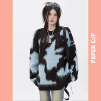 Áo len nữ cổ tròn dài tay chất len lông tơ mịn mát form dáng dài rộng giấu quần Oversize phong cách HànQuốc .