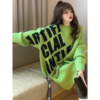 áo len nữ cổ tròn vạt lệch