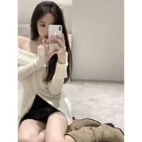 Áo len nữ dáng ôm hở vai duyên dáng thời trang